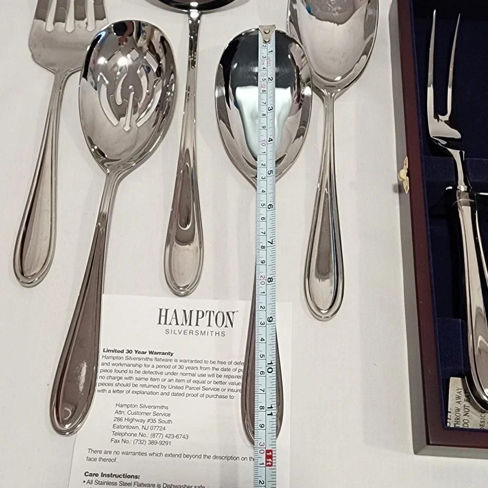 Hampton‎ Silversmiths 18/10 Stainless Steel Serving Set 7pc Ladle Carving Boxed